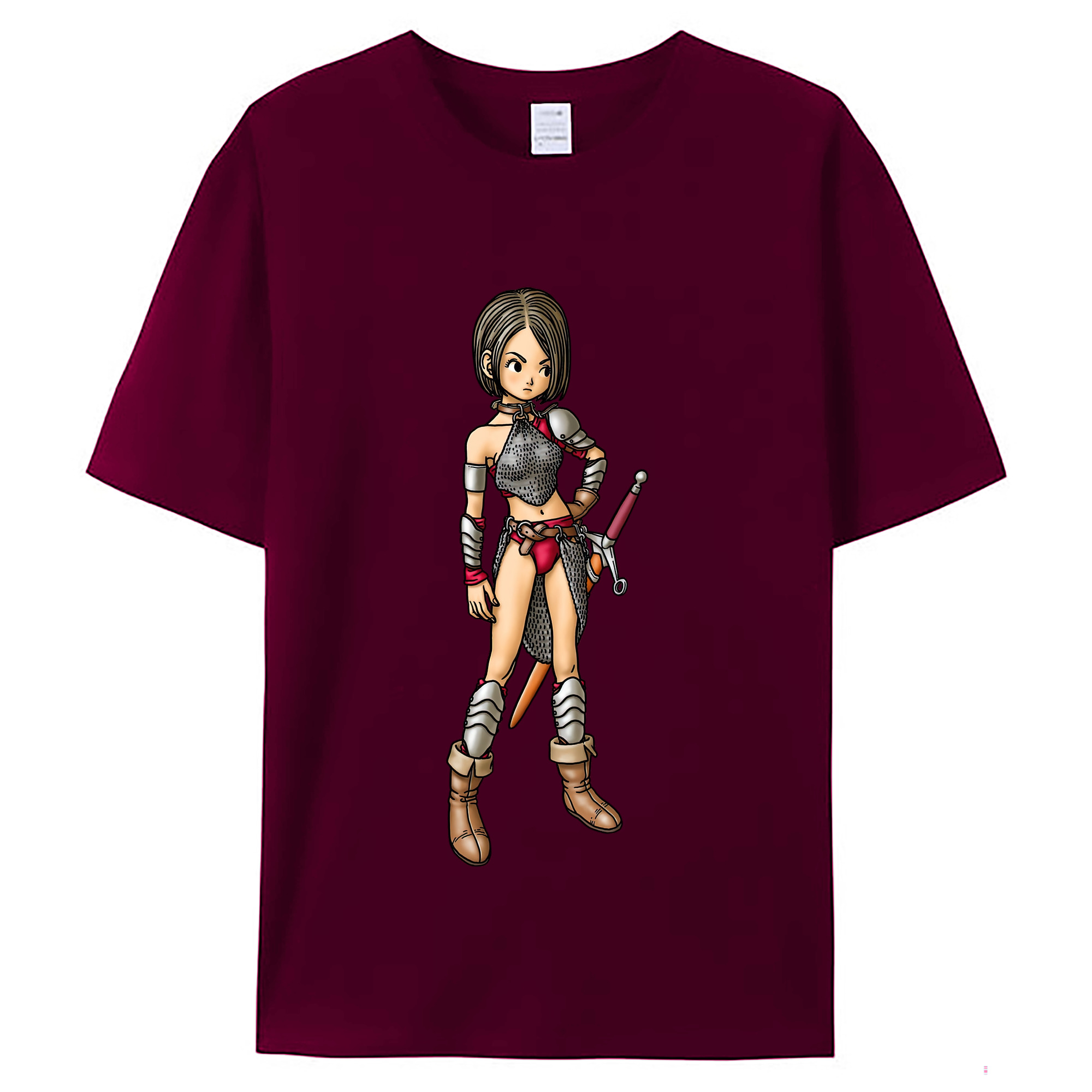 （画像用） ドラゴンクエスト Doragon Kuesuto Dragon Quest レディースカジュアルプリントTシャツ（綿100％）